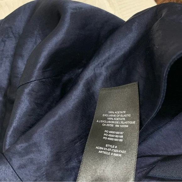 BABATON Aritzia Satin Slip Mini Skirt Navy Blue 4 - Picture 7 of 7